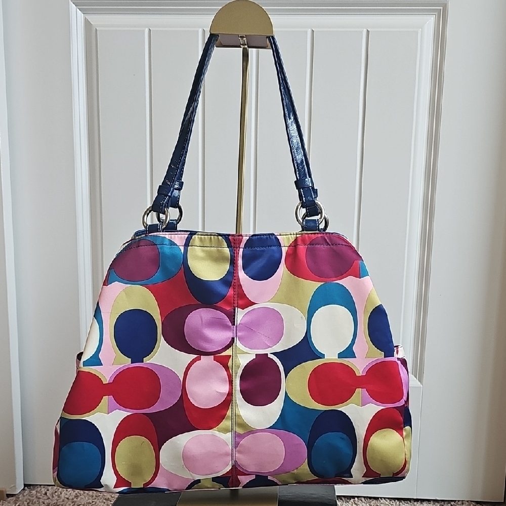 Coach 2010 Signature Scarf Print Weekender Tote Bag - Picture 8 of 16